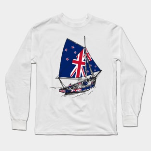 Vintage New Zealand Ship | Proud to Be Born in New Zealand Long Sleeve T-Shirt